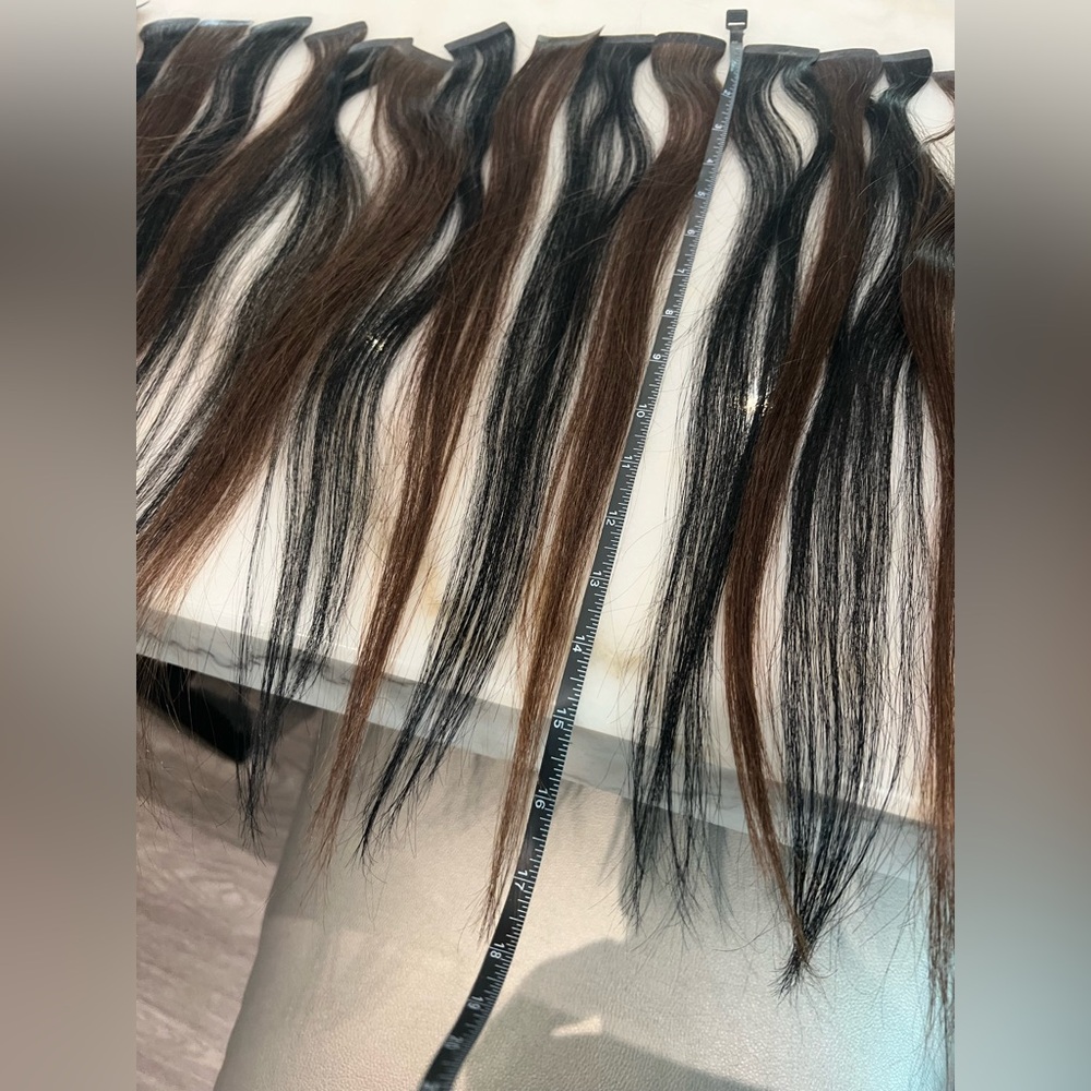 BELLAMI Black and Brown Tape in Hair Extensions